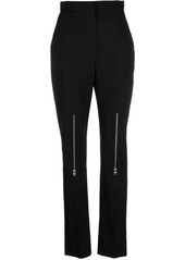 Alexander McQueen zip-embellished wool trousers