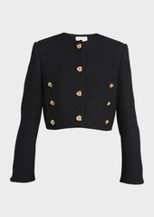 Alexander McQueen Tweed Short Jacket with Gold Knot Buttons