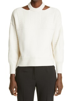 Alexander McQueen Chunky Cutout Sweater in Ivory at Nordstrom