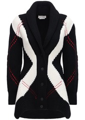 Alexander McQueen Wool & Cashmere Knit Long Cardigan