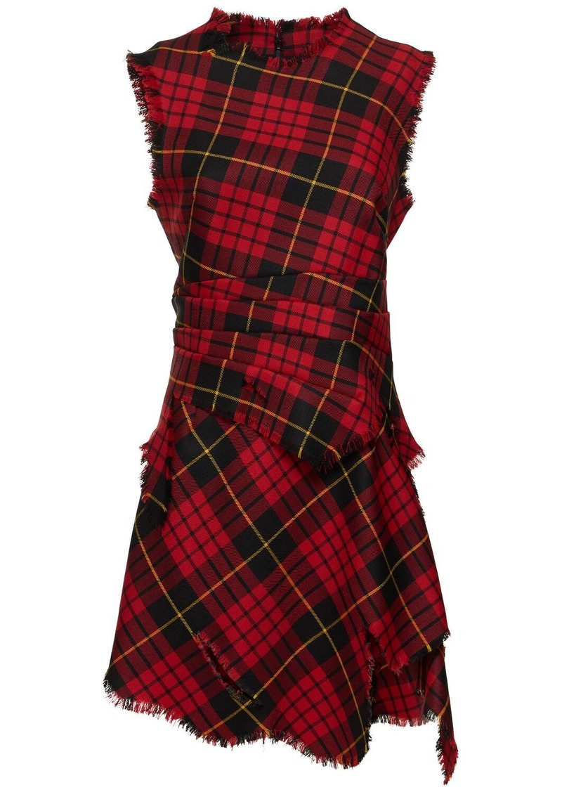 Alexander McQueen Wool Tartan Mini Dress