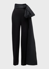 Alexander McQueen Wool Trousers with Waist Bow Train