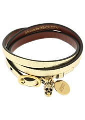 Alexander McQueen Wrap Leather Bracelet W/ Skull