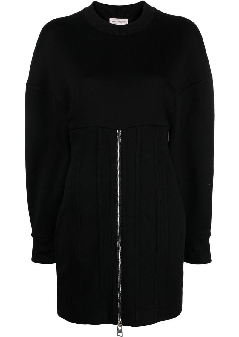 Alexander McQueen zip-detail mini dress