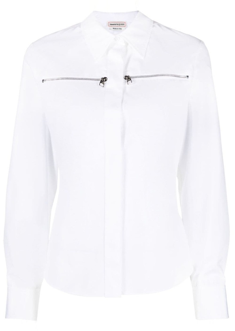 Alexander McQueen zip-embellished cotton shirt