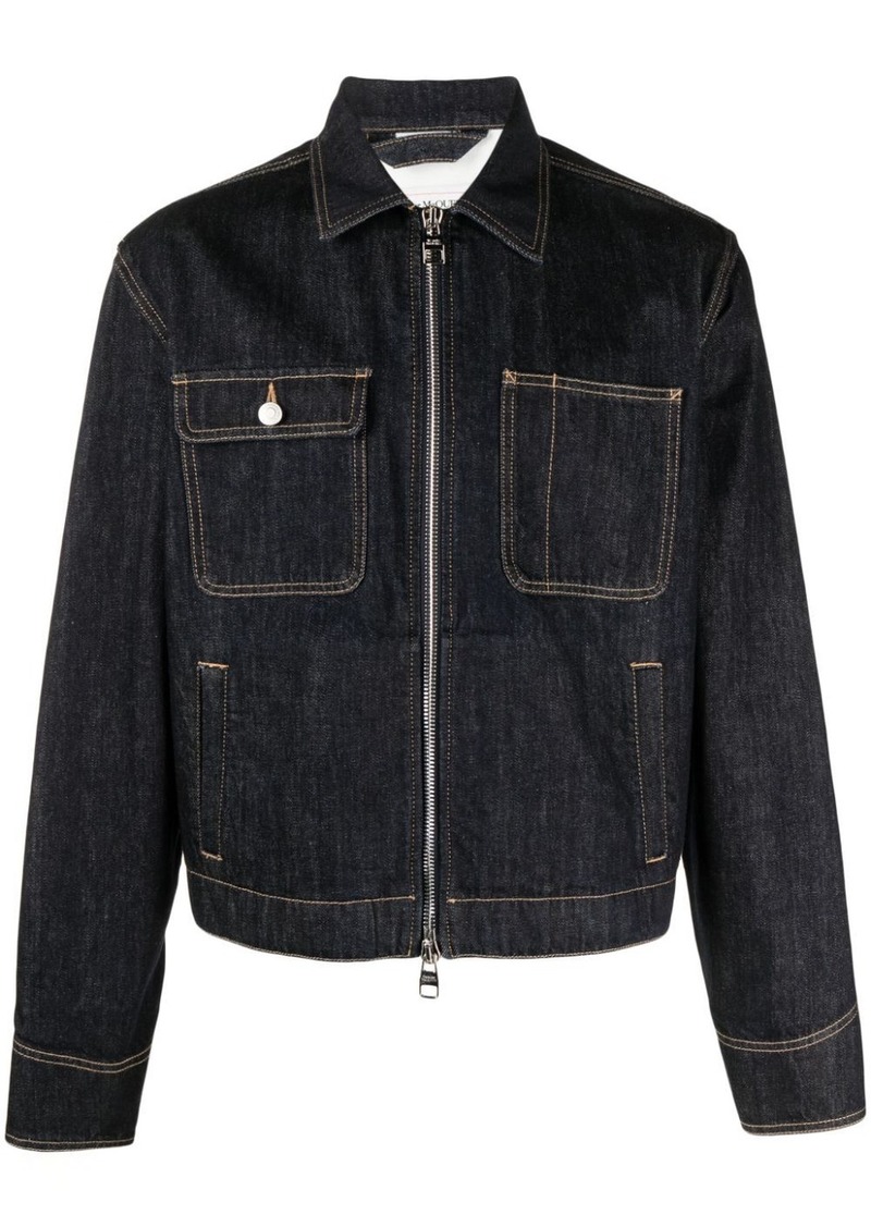 Alexander McQueen zip-up denim jacket