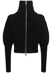 Alexander McQueen Zipped Cashmere Blend Turtleneck Sweater