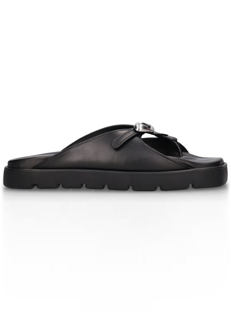 Alexander Wang 20mm Dome Leather Flatform Sandals