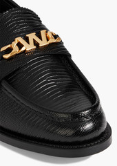 Alexander Wang - Embellished lizard-effect leather loafers - Black - EU 43