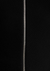 Alexander Wang - Asymmetric ribbed cotton zip-up cardigan - Black - M