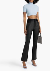 Alexander Wang - Cady and faux leather flared pants - Black - US 6