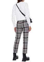 Alexander Wang - Cropped checked wool slim-leg pants - Gray - US 4