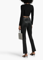 Alexander Wang - Cropped crystal-embellished stretch-knit top - Black - S