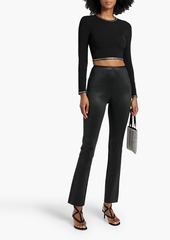 Alexander Wang - Cropped crystal-embellished stretch-knit top - Black - S