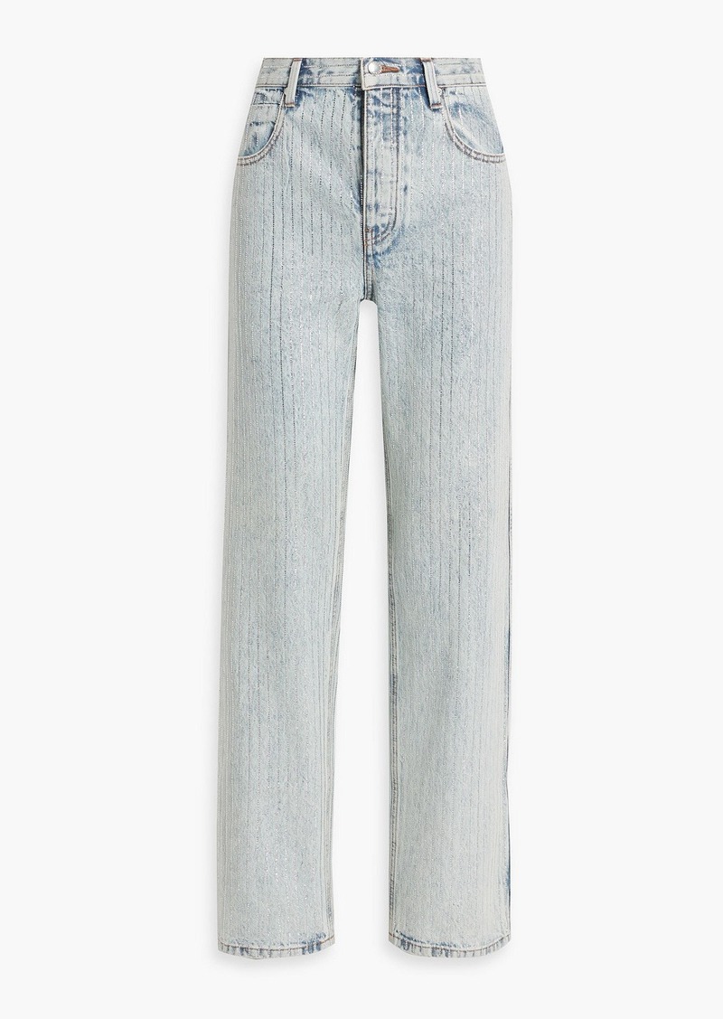 Alexander Wang - Crystal-embellished high-rise straight-leg jeans - Blue - 26