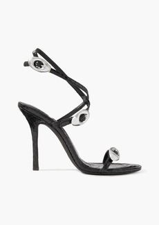 Alexander Wang - Dome snake-effect leather sandals - Black - EU 36