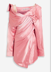 Alexander Wang - Draped dégradé silk-satin mini shirt dress - Pink - US 2