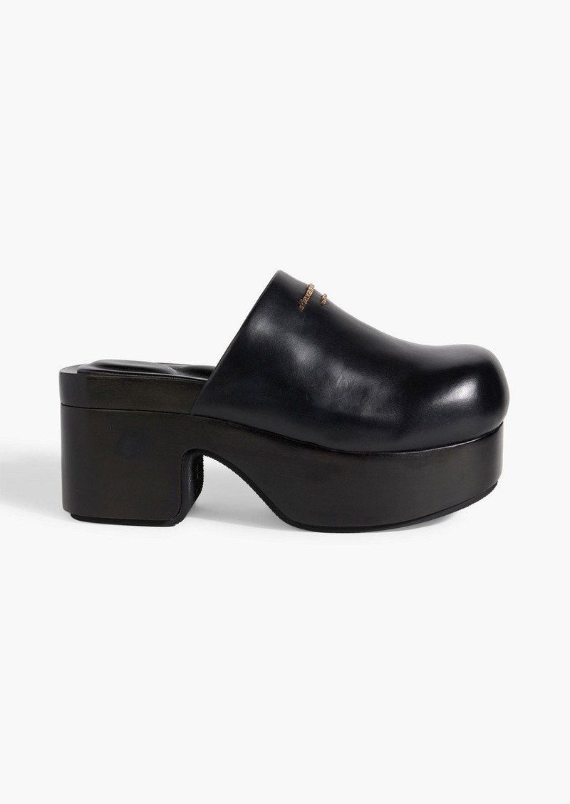 Alexander Wang - Embellished leather platform clogs - Black - EU 38