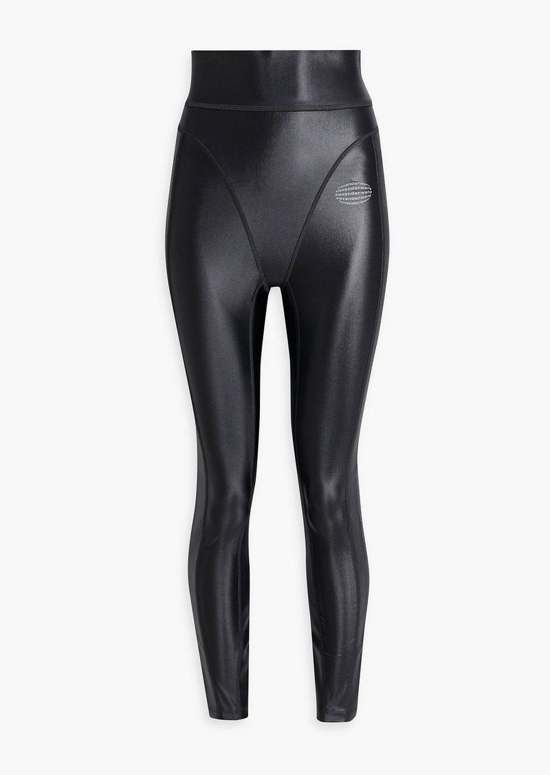 Alexander Wang - Jacquard-paneled printed stretch-jersey leggings - Black - XS