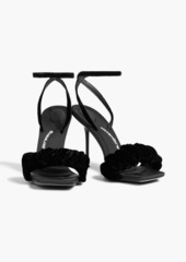 Alexander Wang - Julie gathered velvet sandals - Black - EU 41