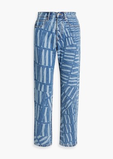 Alexander Wang - Logo-print high-rise tapered jeans - Blue - 24