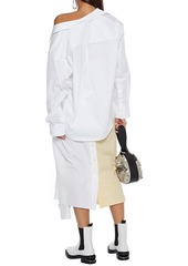 Alexander Wang - Oversized cold-shoulder gathered cotton-poplin shirt - White - US 0