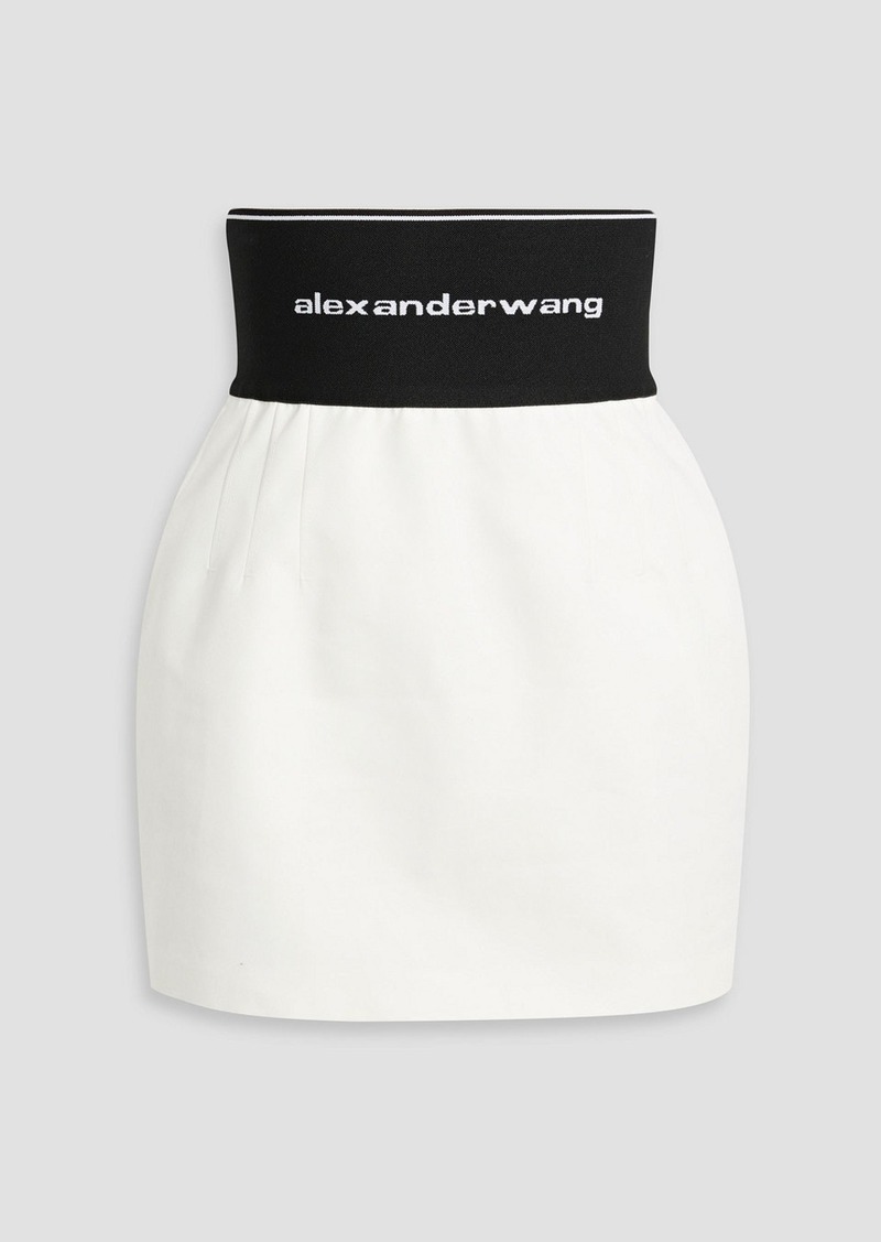 Alexander Wang - Pleated cotton-blend twill mini skirt - White - US 2