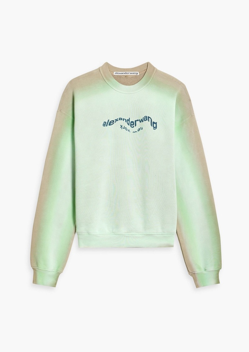 Alexander Wang - Printed French cotton-terry sweatshirt - Green - XS