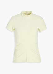 Alexander Wang - Ruched cotton-blend velour top - Yellow - XS