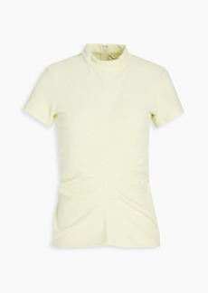 Alexander Wang - Ruched cotton-blend velour top - Yellow - XS