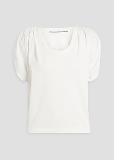 Alexander Wang - Ruched cotton-jersey top - White - XS