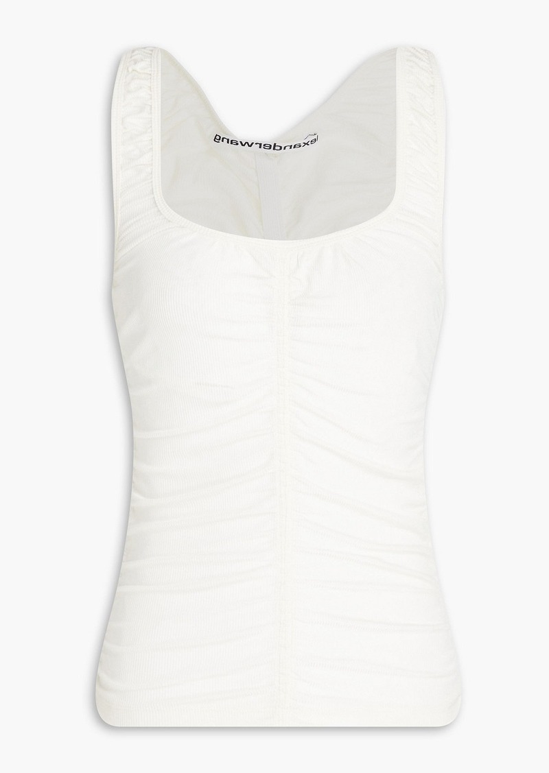 Alexander Wang - Ruched ribbed jersey tank - White - M
