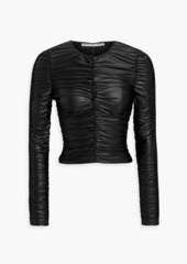 Alexander Wang - Ruched satin-jersey top - Black - L