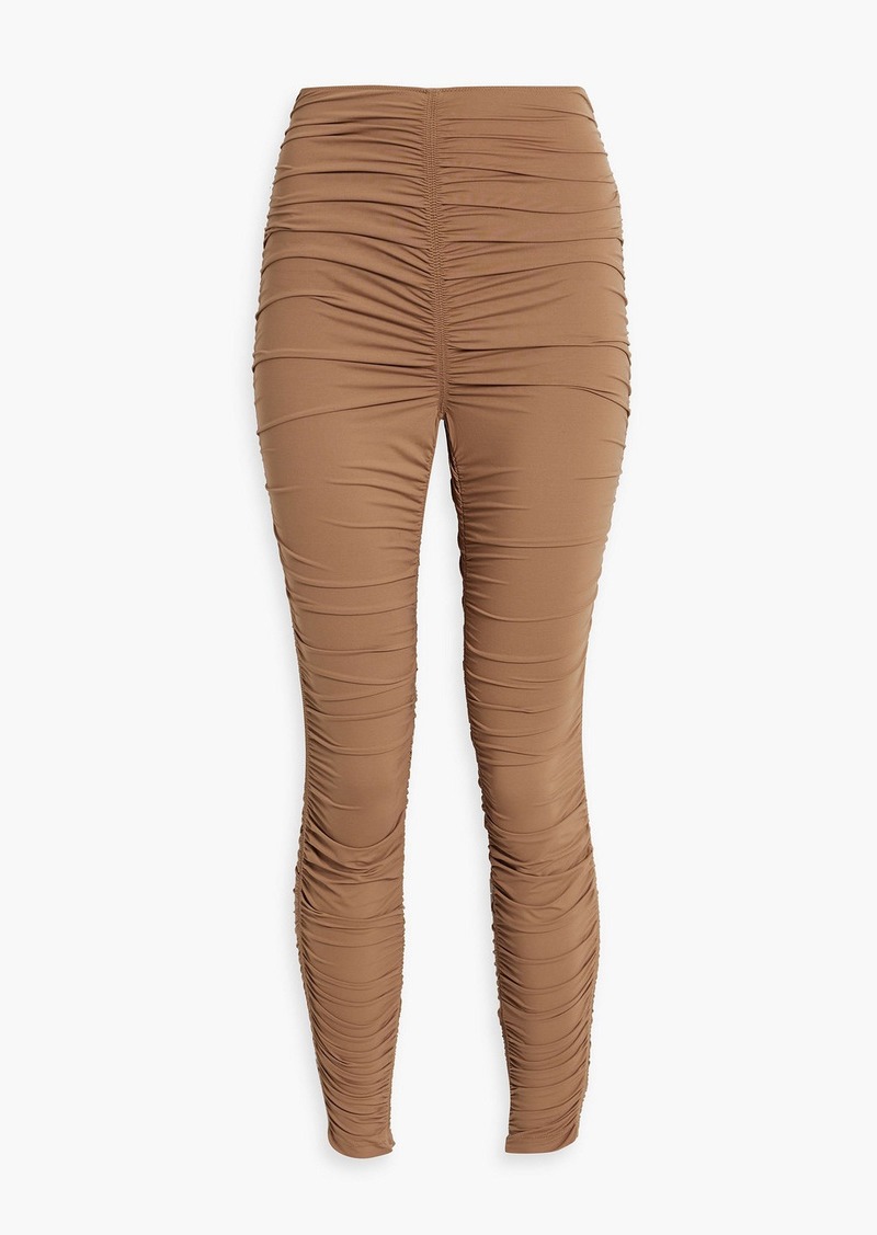 Alexander Wang - Ruched stretch-jersey leggings - Brown - S