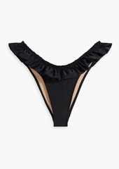 Alexander Wang - Ruffled mid-rise bikini briefs - Black - XS