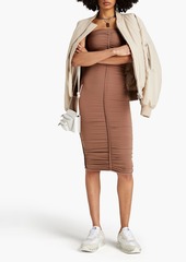 Alexander Wang - Strapless ruched stretch-jersey dress - Brown - L