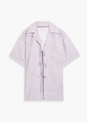 Alexander Wang - Tie-front satin-jacquard shirt - Purple - XS