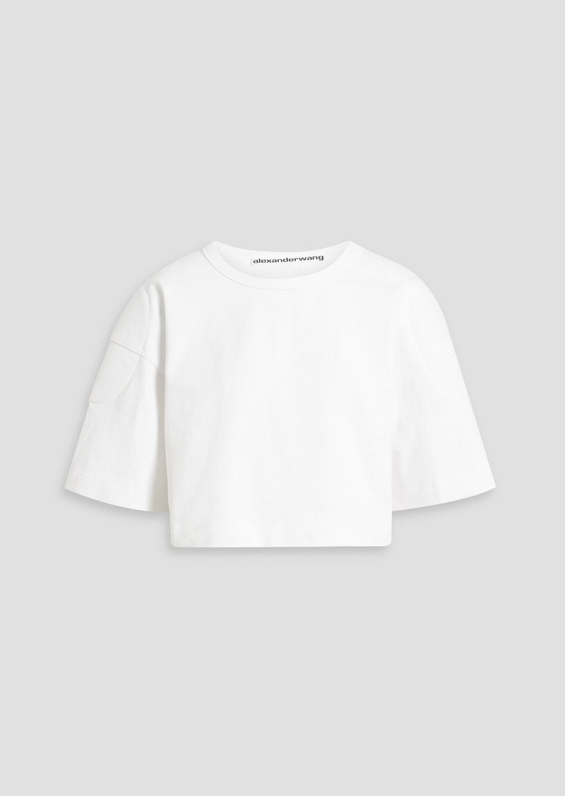 Alexander Wang - Cropped cotton-jersey T-shirt - White - S