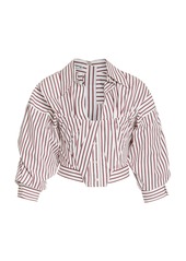 Alexander Wang - Women's Striped Cotton Cropped Bustier Shirt  - Stripe - Moda Operandi