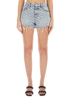 T BY ALEXANDER WANG SHORTS WITH ALL OVER LOGO