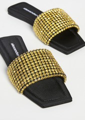 Alexander Wang Anya Crystal Flat Slide Sandals