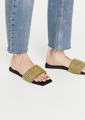 Alexander Wang Anya Crystal Flat Slide Sandals