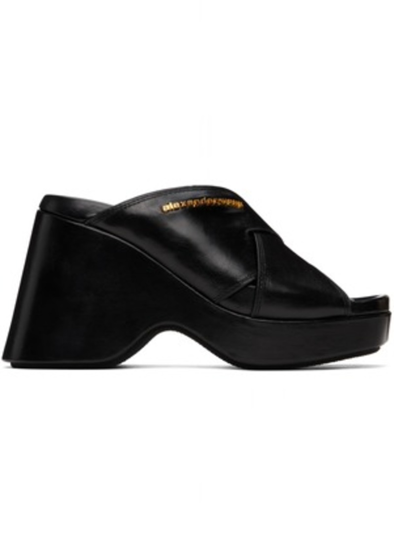 Alexander Wang Black Float Criss-Cross Wedge Sandals