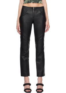 Alexander Wang Black Moto Slim-Leg Lambskin Leather Pants