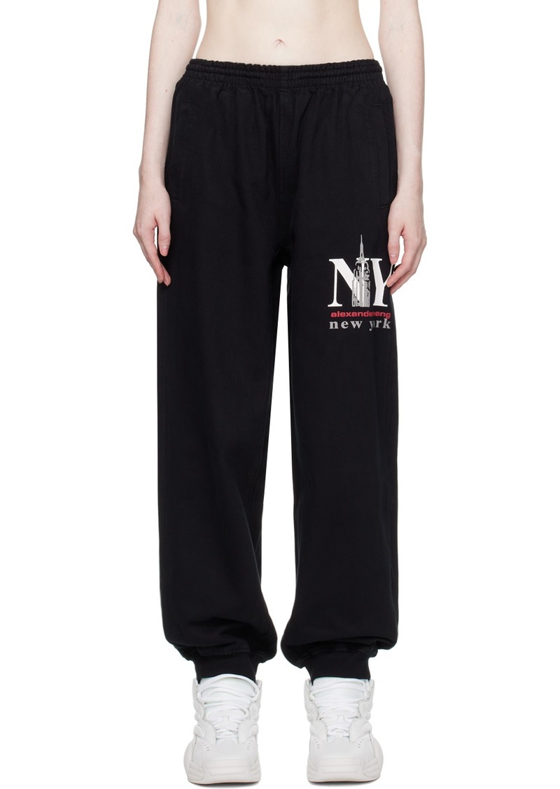 Alexander Wang Black Printed Denim Sweatpants