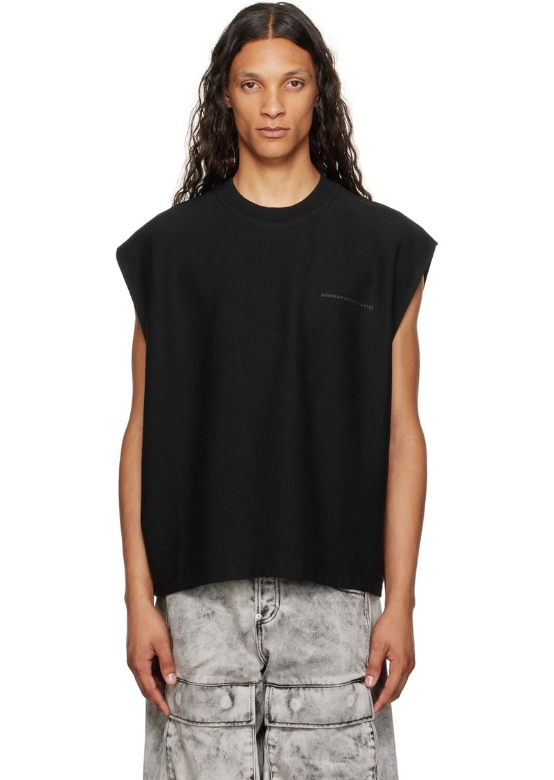 Alexander Wang Black Puff Logo Muscle Tank Top