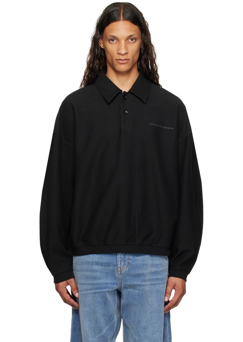 Alexander Wang Black Puffed Logo Oversized Polo