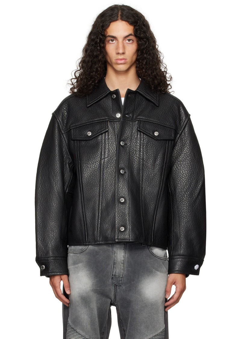 Alexander Wang Black Trucker Leather Jacket