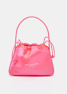 Alexander Wang Blaze Pink Leather And Satin Small Ryan Bucket Bag..