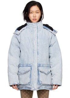 Alexander Wang Blue Extreme Puffer Denim Jacket